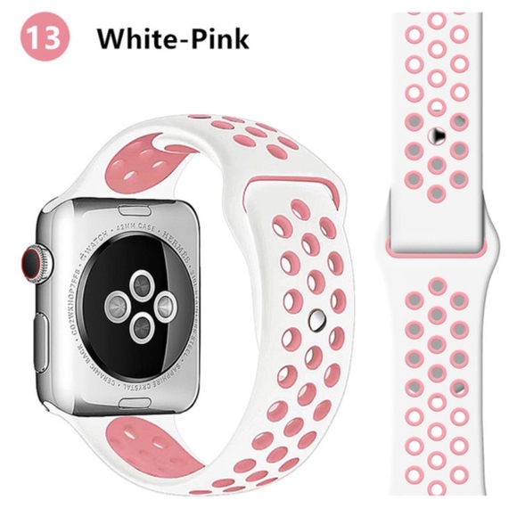 Accessories - NEW WHITE-PINK Sport Silicone Band for Apple Watch